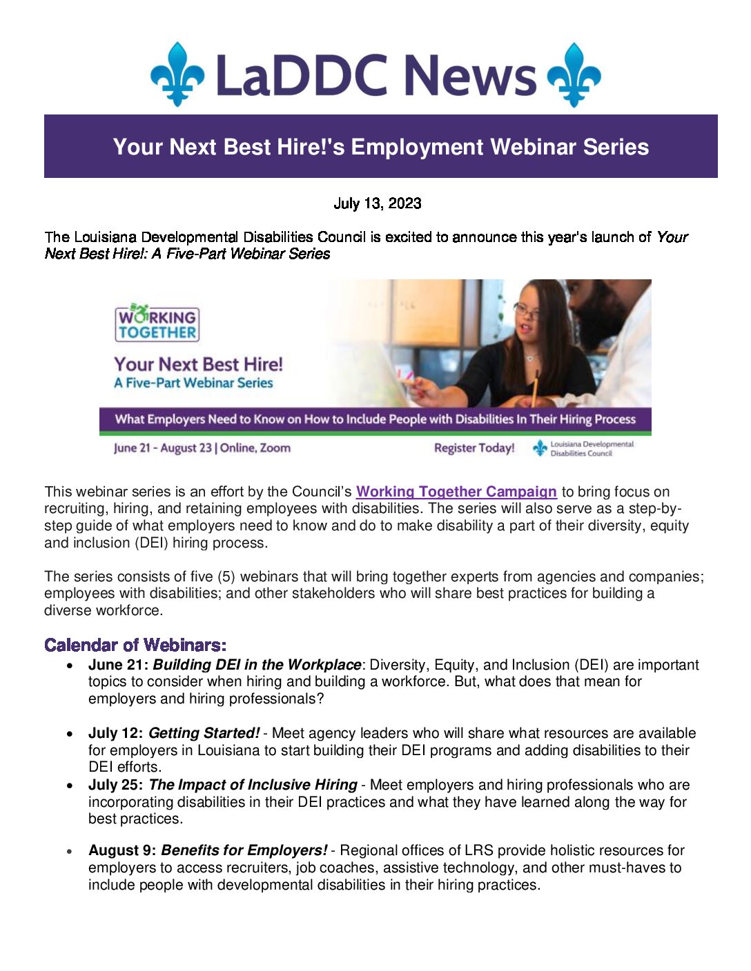 LaDDC News - Employment Webinars Your Next Best Hire 7.12.23 